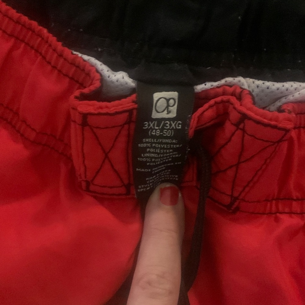 Men’s oP swim trunks size 3xl red